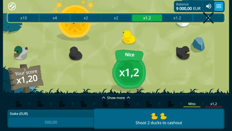 Exploding Ducks – edukas lask x1.2 kordajaga
